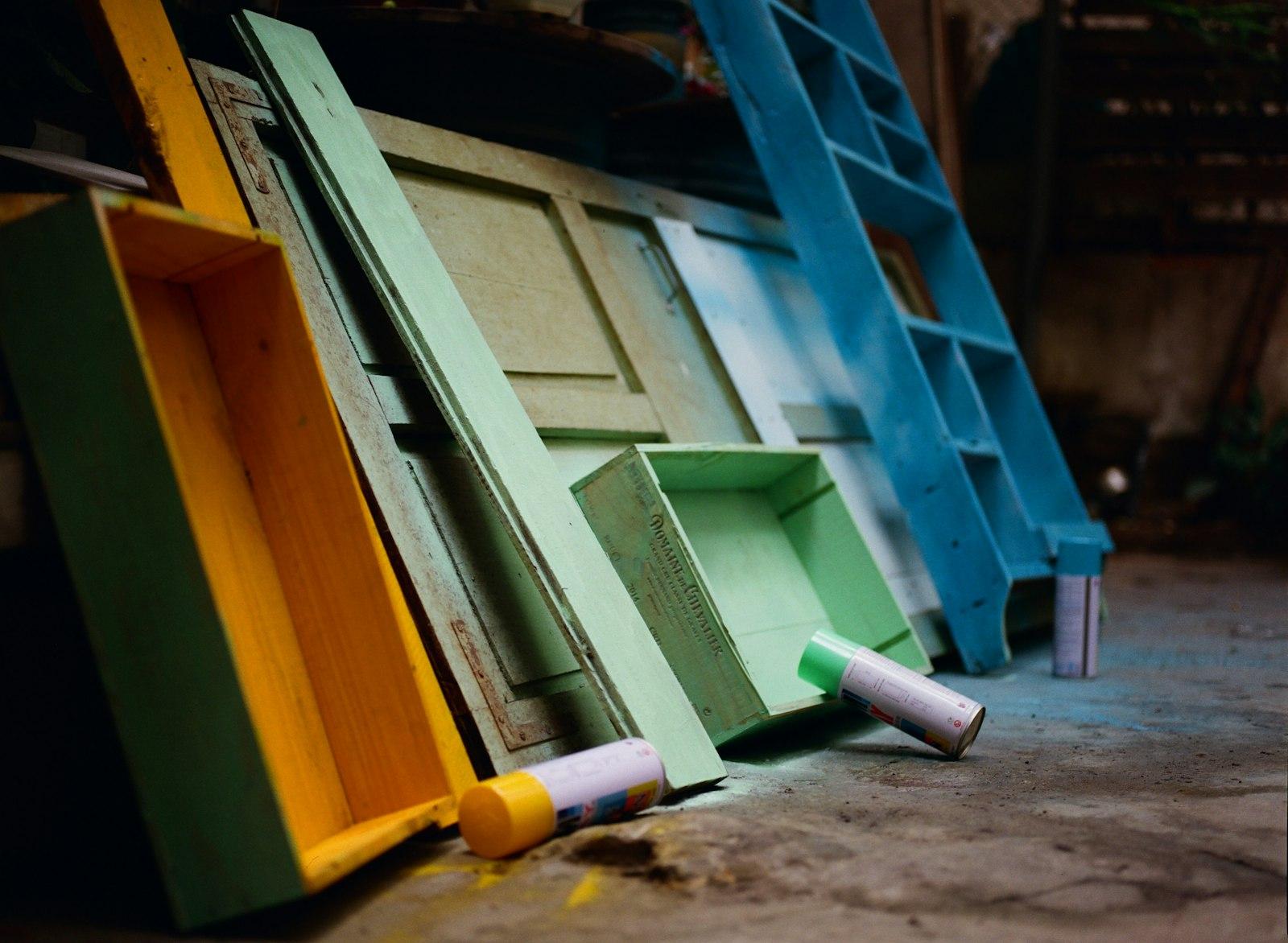 Some Drawers And A Bookshelf Are Being Painted For jigsaw puzzle preview