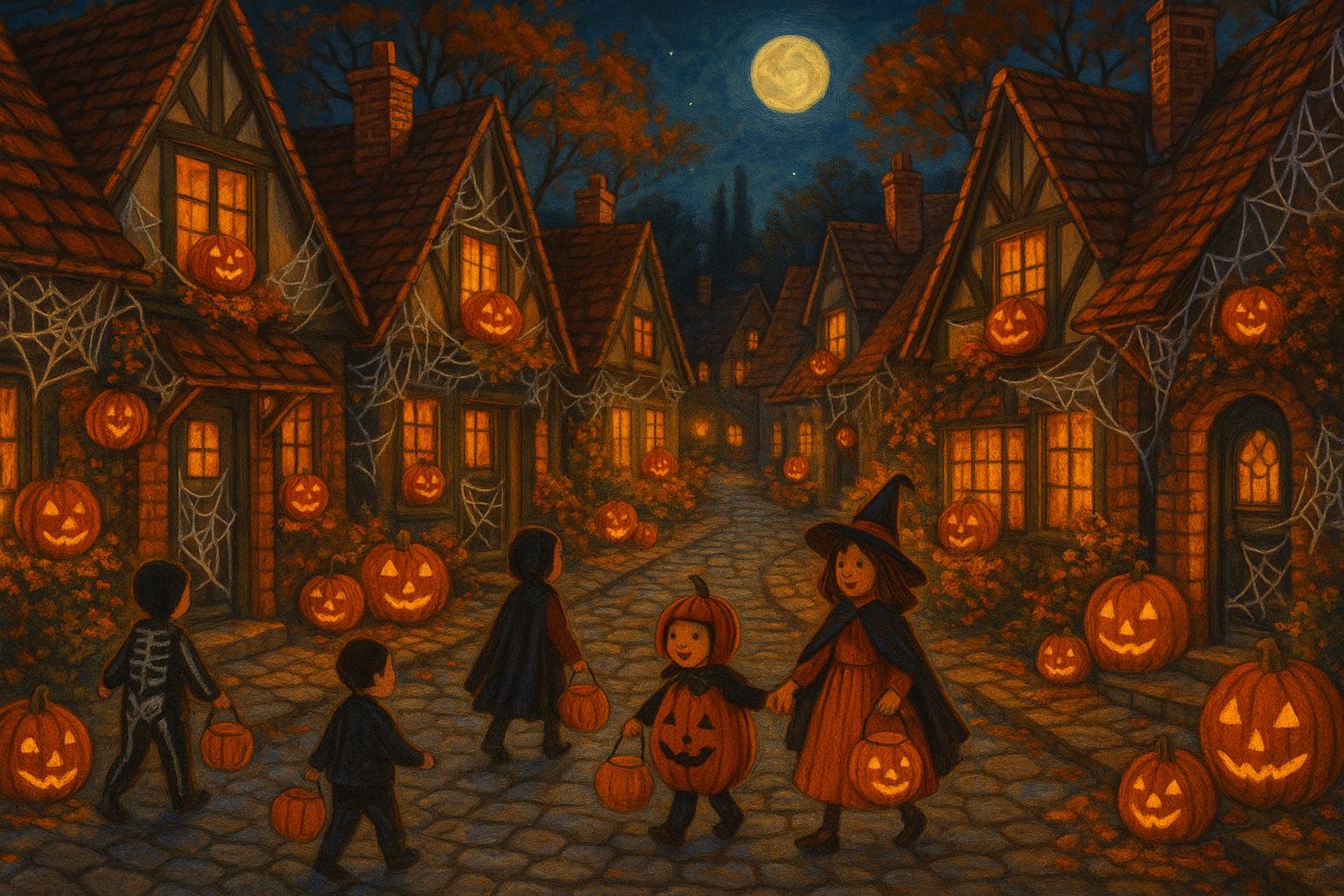 Spooky Village Street jigsaw puzzle preview