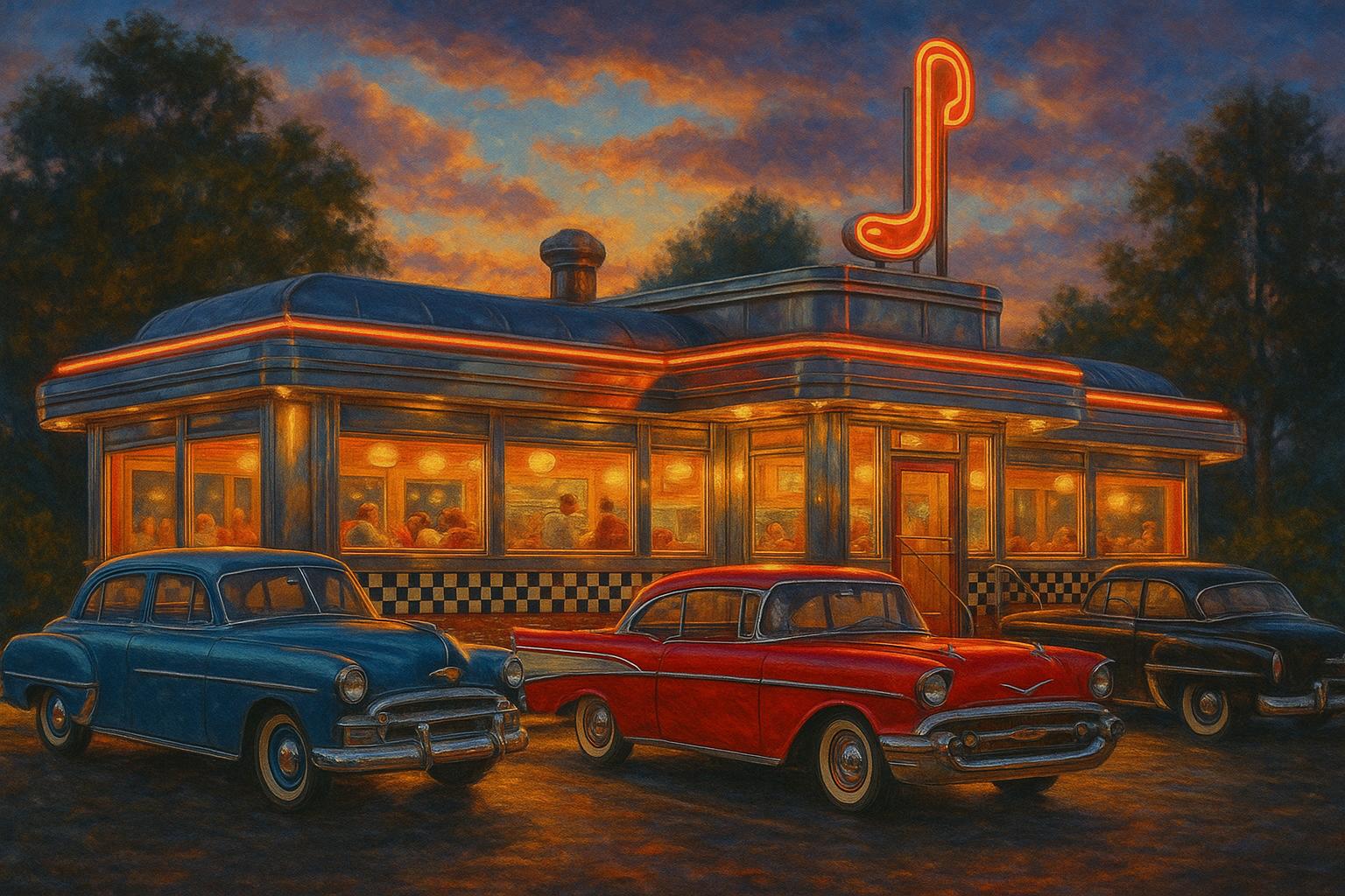 Starlite Diner at Dusk jigsaw puzzle preview