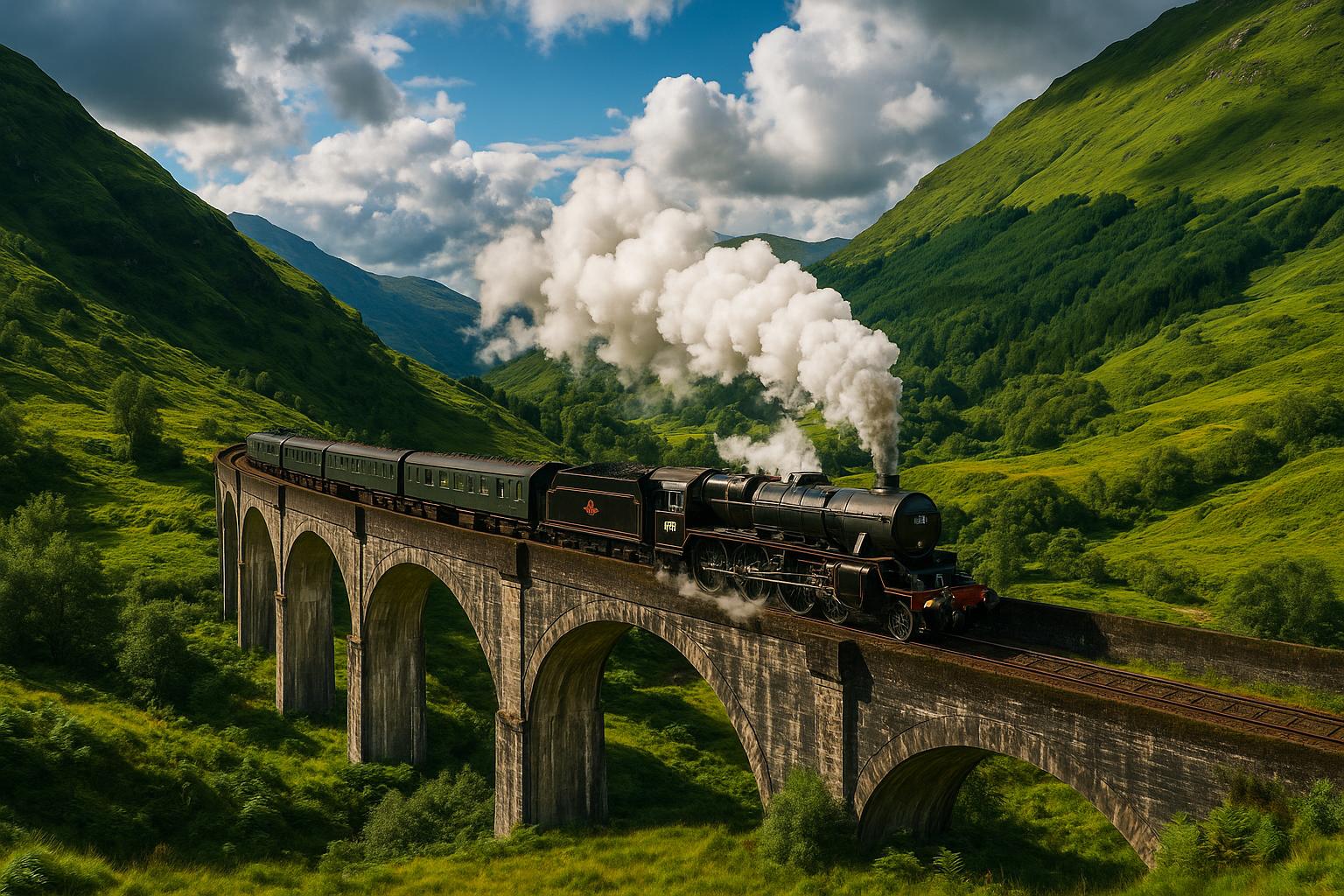 Steam Train Mountain Pass jigsaw puzzle preview