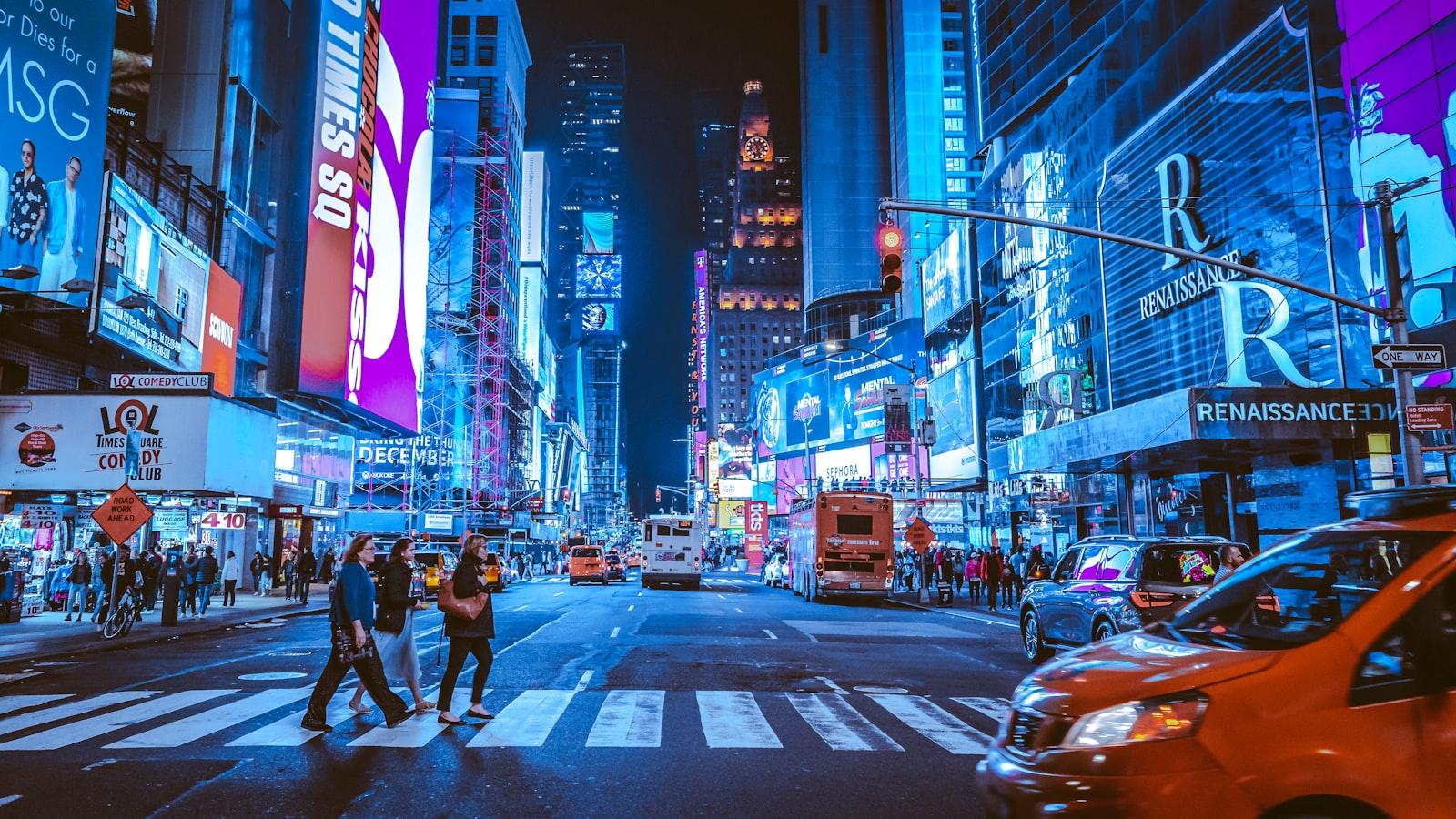 Times Square In New York City At Night jigsaw puzzle preview