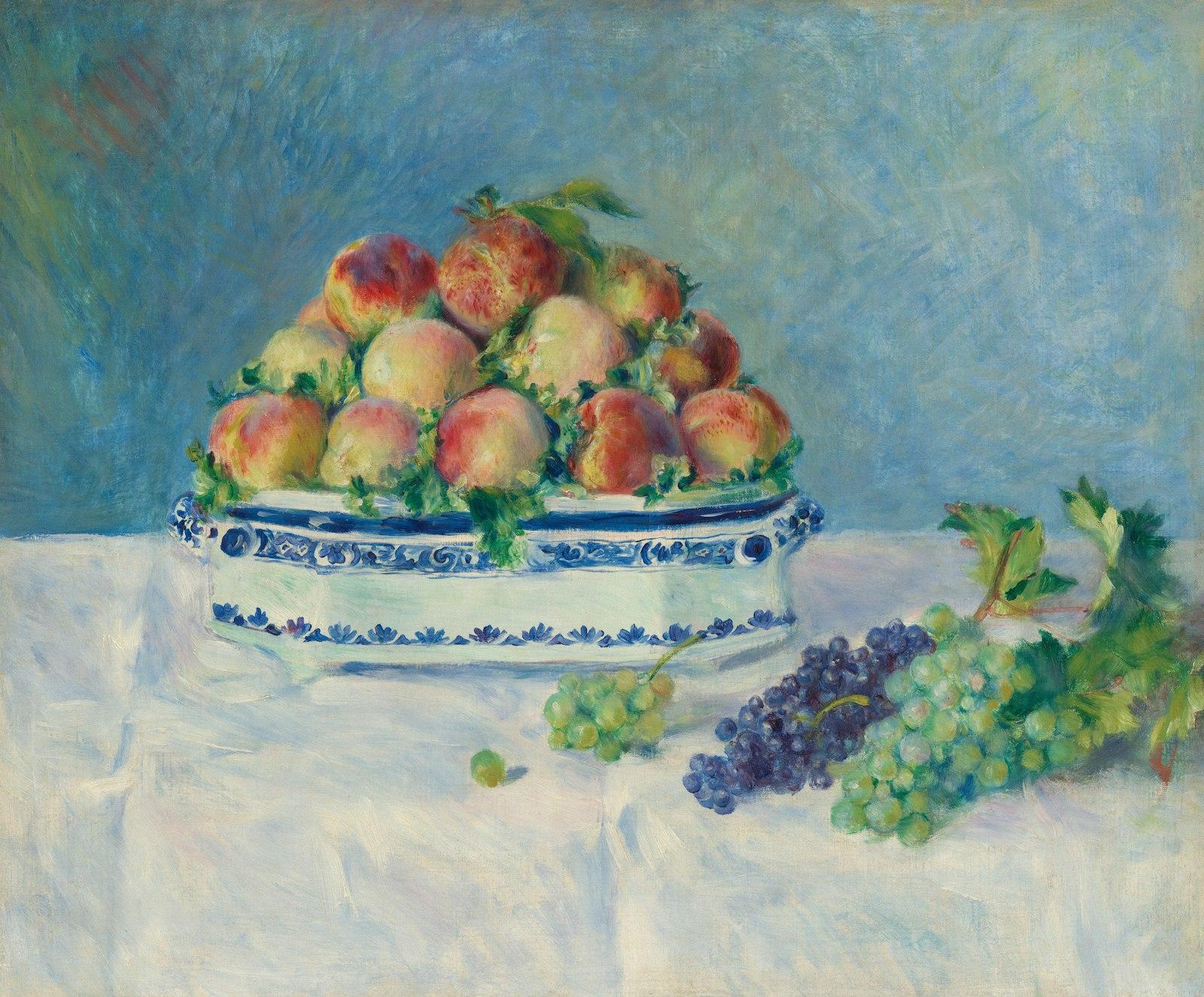 Title: Still Life With Peaches And Grapes jigsaw puzzle preview
