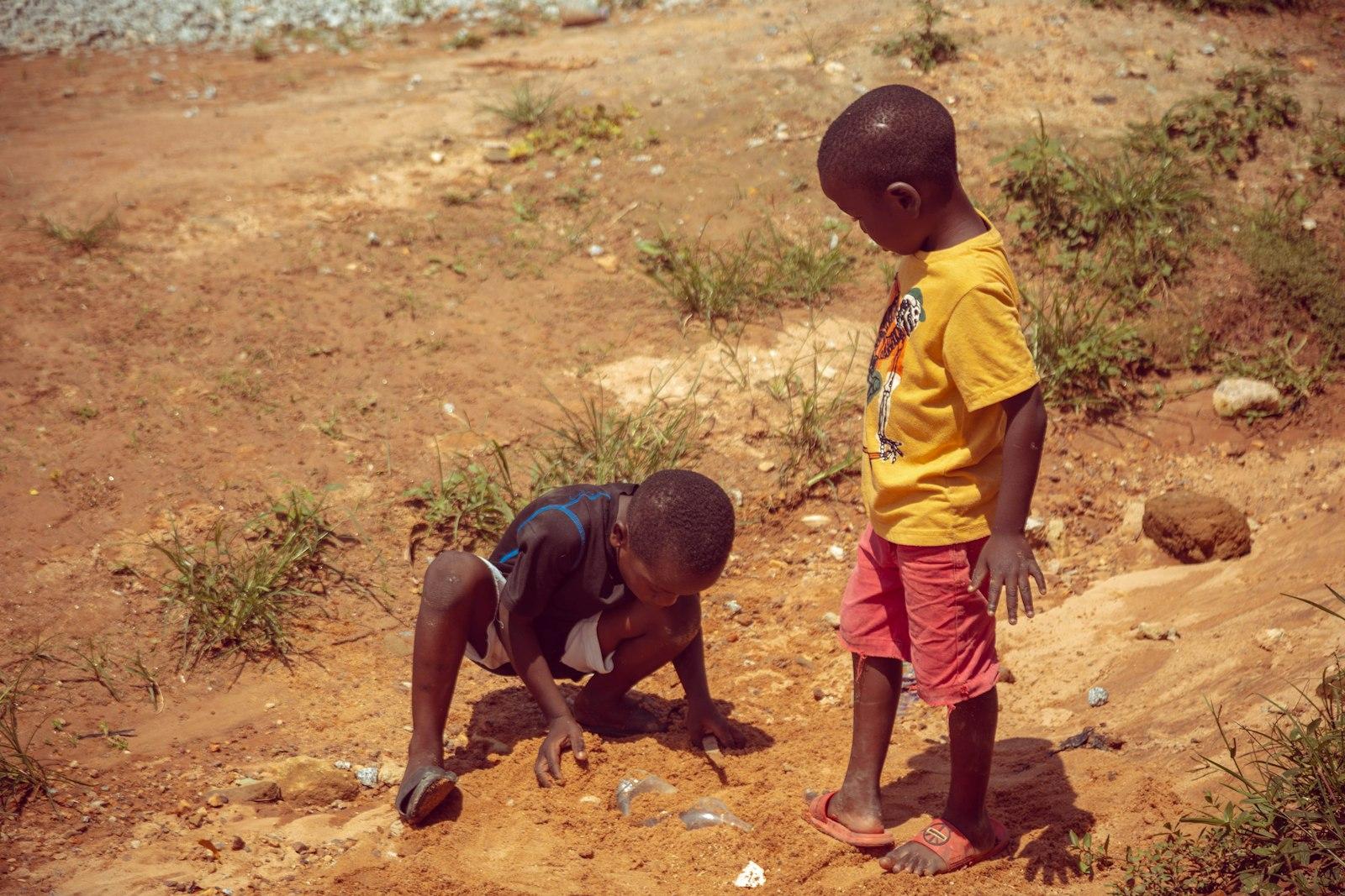 Two Young Boys Playing In The Dirt jigsaw puzzle preview