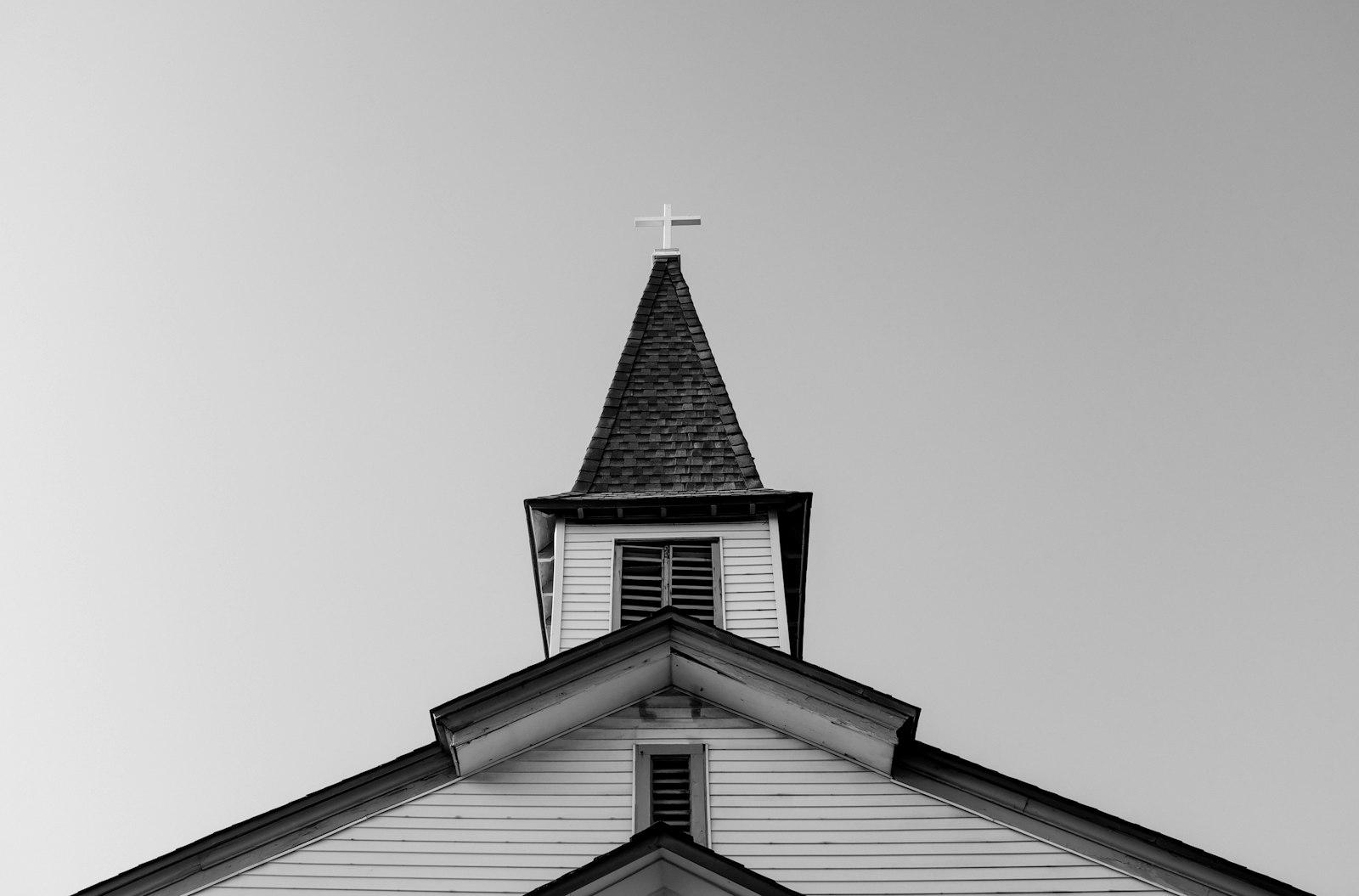 White And Black Concrete Chapel In Low Angle Photo jigsaw puzzle preview