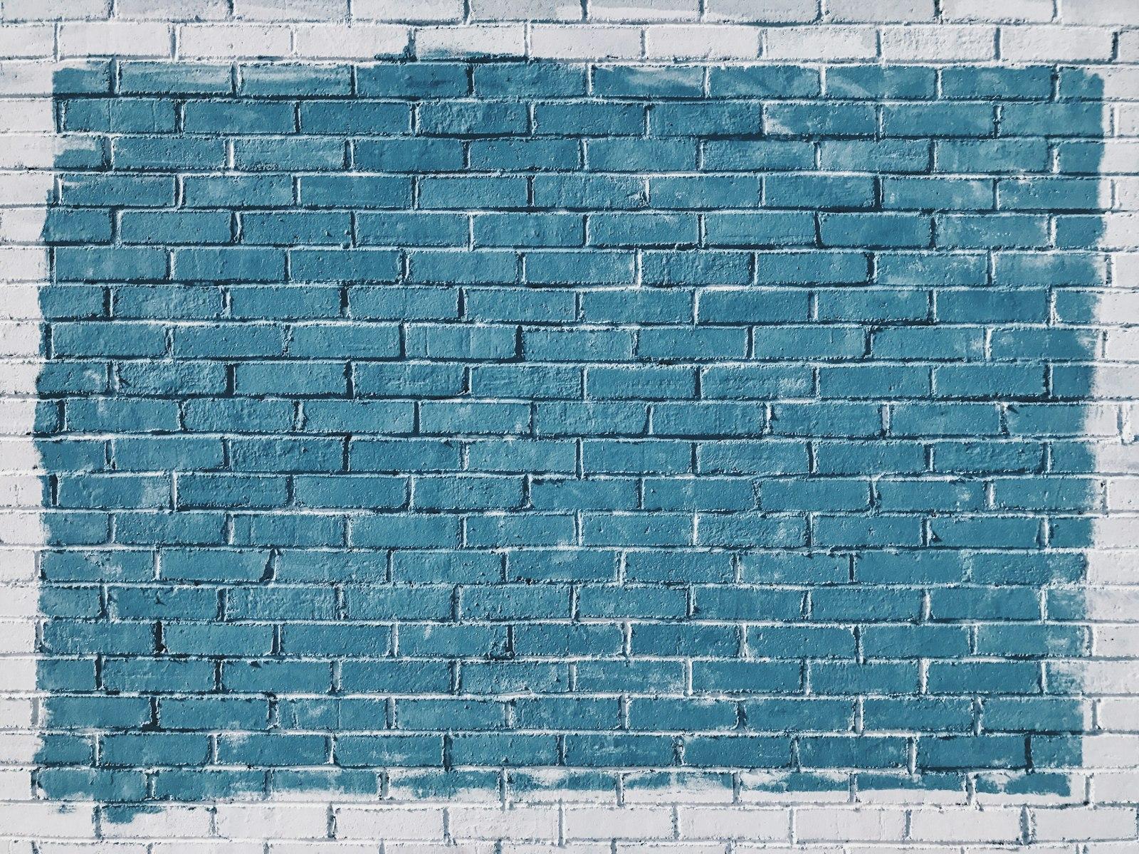 White And Blue Brick Wall jigsaw puzzle preview