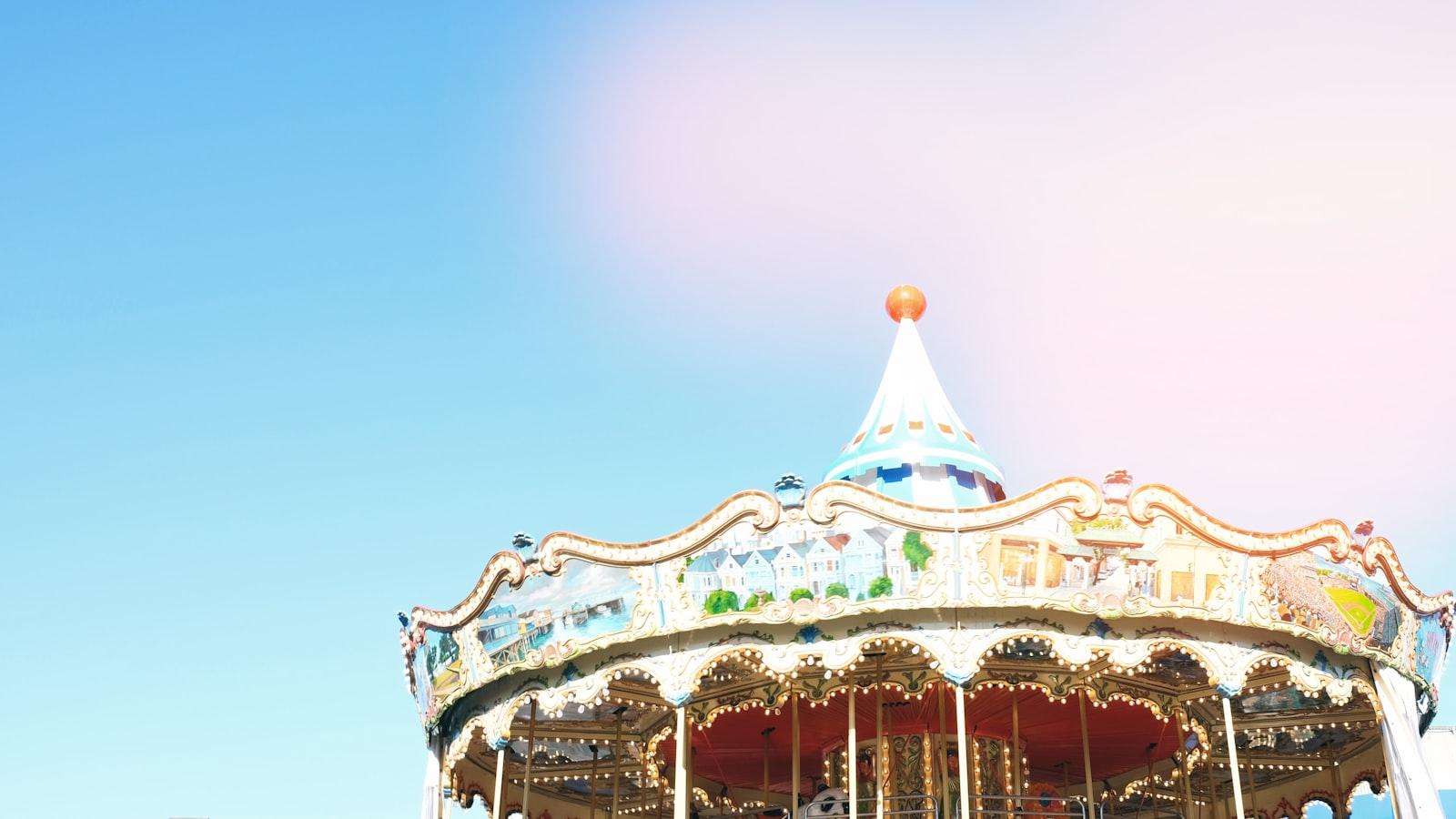 White And Multicolored Horse Carousel At Daytime jigsaw puzzle preview