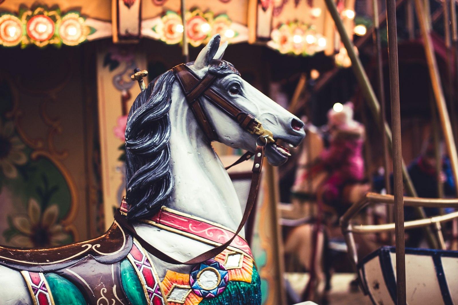 White Carousel Closeup Photography jigsaw puzzle preview