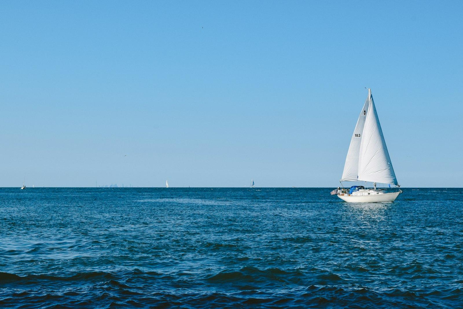 White Sailboat On Sea Under Blue Sky During Daytim jigsaw puzzle preview