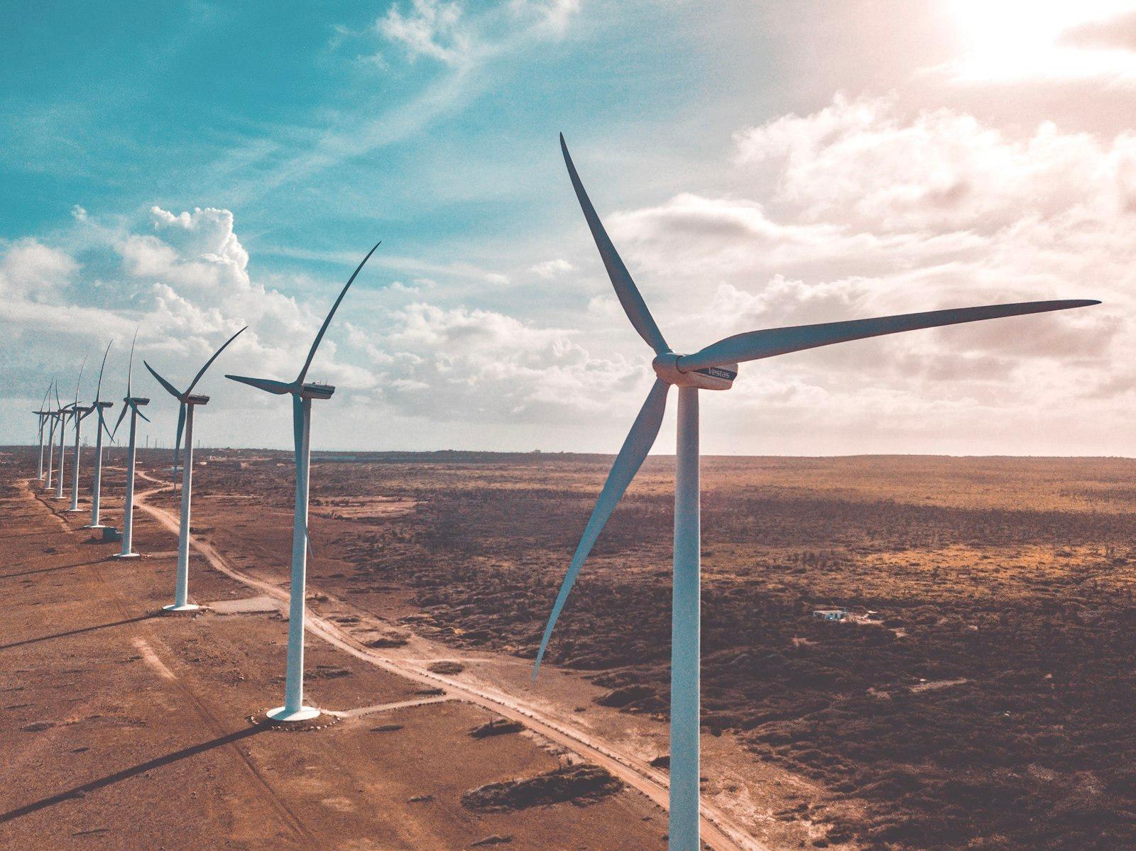 Wind Turbines On Brown Sand Under White Clouds And jigsaw puzzle preview