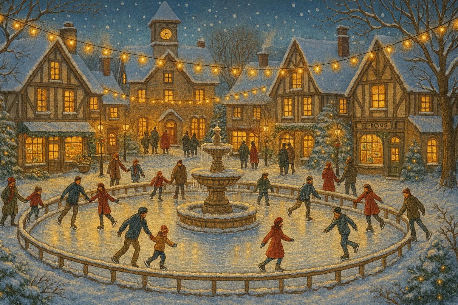 Winter Village Square jigsaw puzzle preview