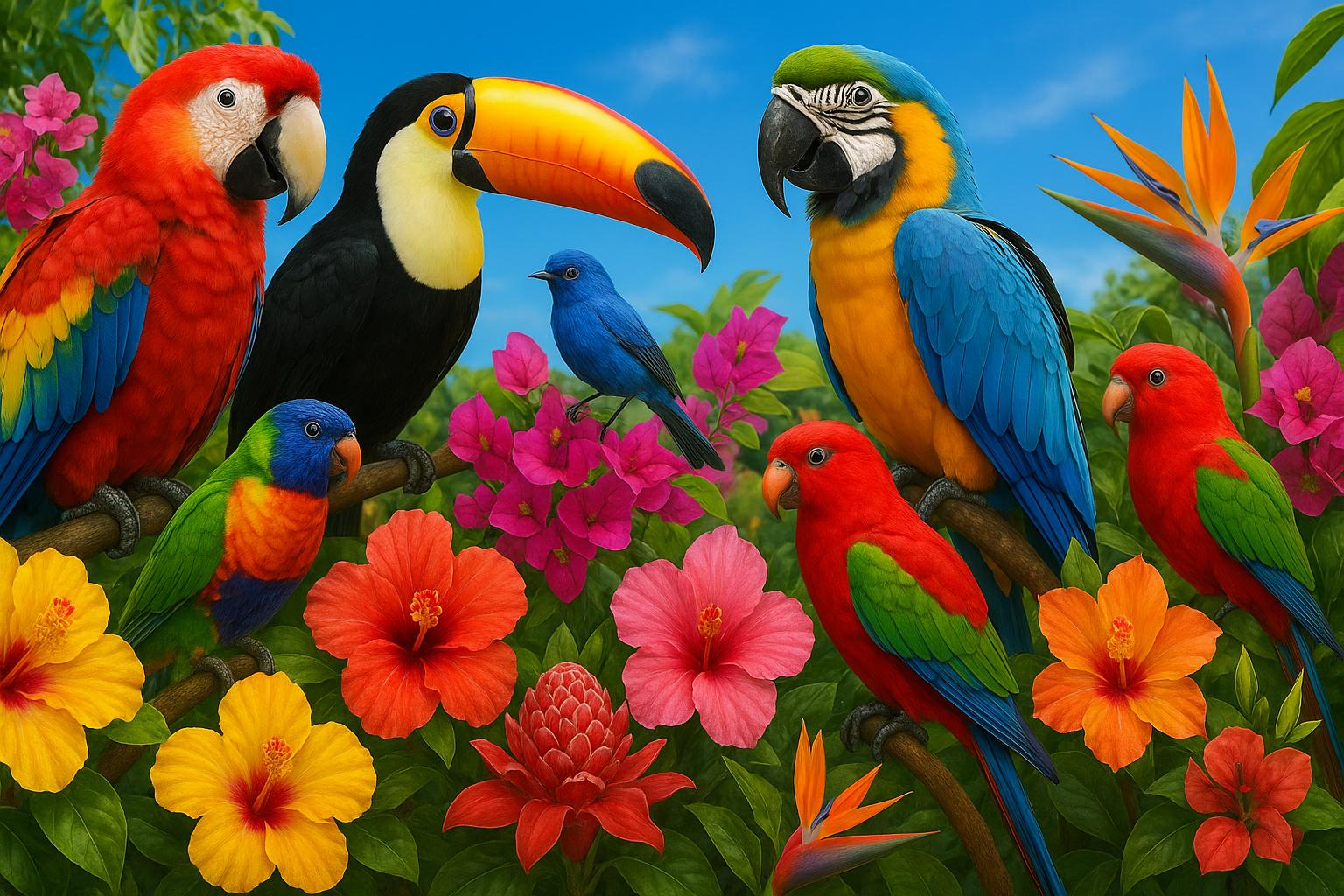 Colorful Bird Paradise — daily jigsaw puzzle for Wednesday, July 15, 2026