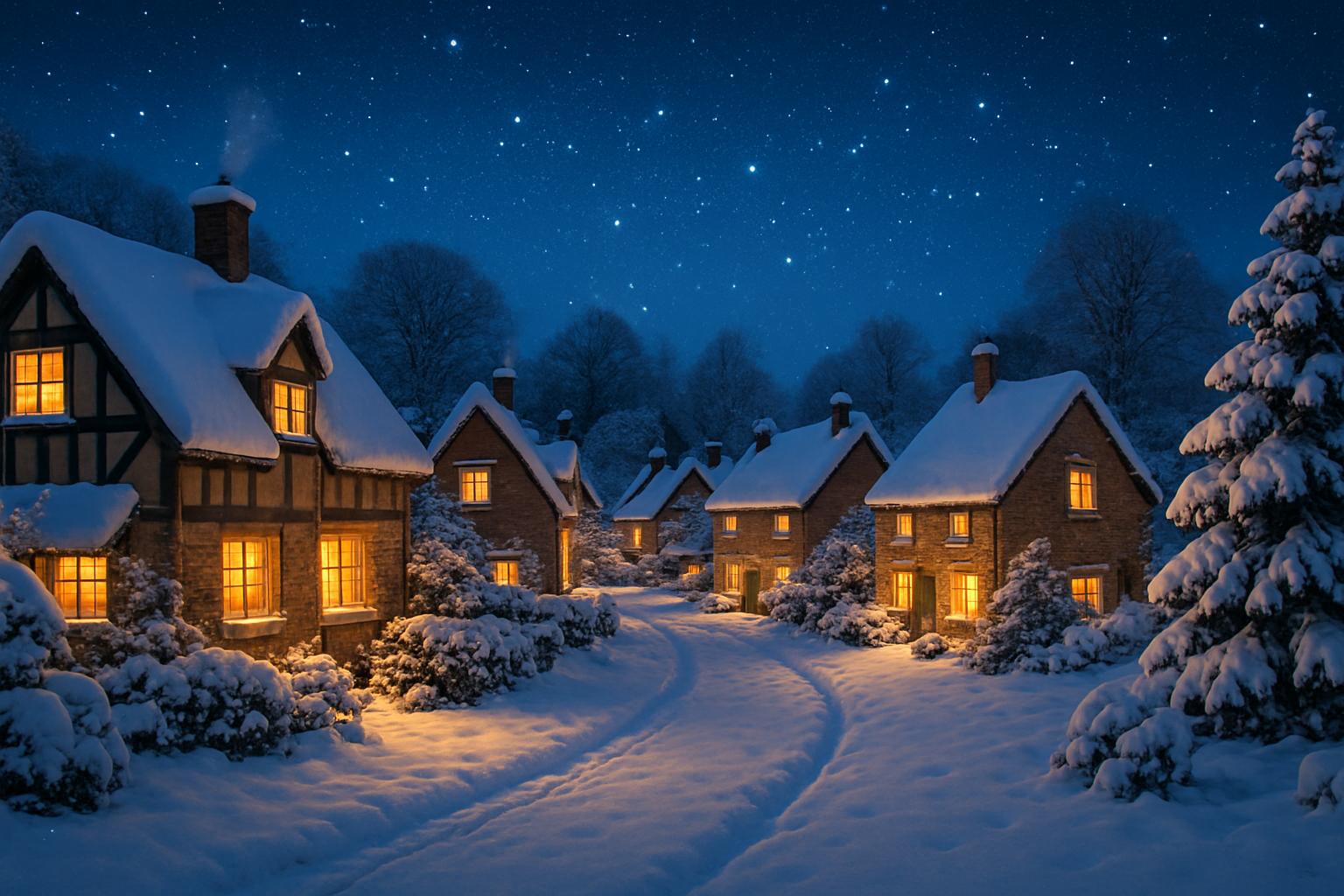 Charming Winter Village — daily jigsaw puzzle for Monday, July 13, 2026